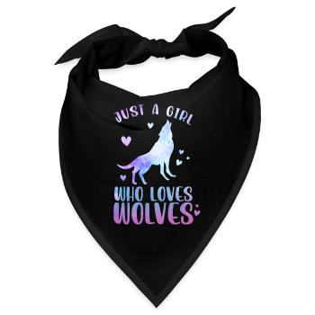 Just A Girl Who Loves Wolves - Bandana - Schwarz - Vorne