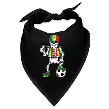 Senegalesisches Fußballfan Skelett - Bandana - Schwarz - Vorne