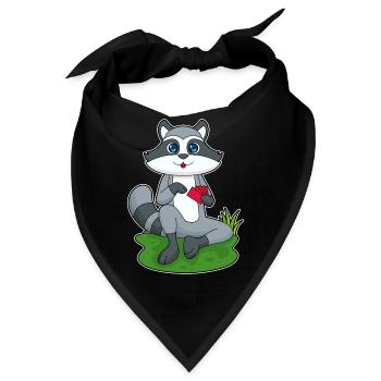 Waschbär Poker Pokerkarten - Bandana - Schwarz - Vorne