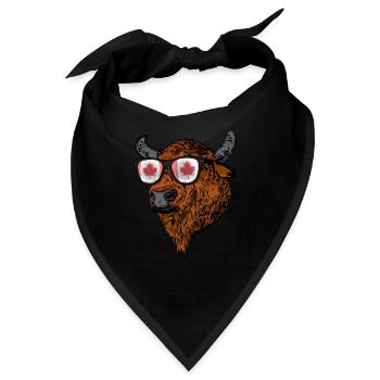 Büffel Geschenk Urlaub Kanada Flagge Kanada - Bandana - Schwarz - Vorne