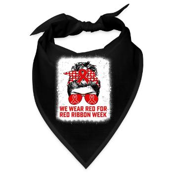 We Wear Red For Red Ribbon Week Awareness Teacher - Bandana - Schwarz - Vorne