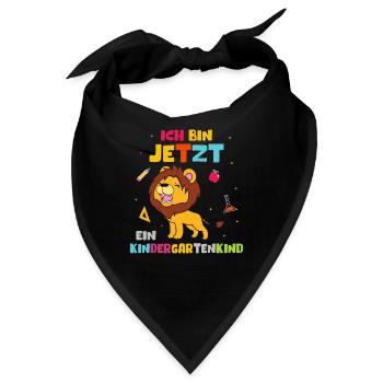 Ich bin jetzt ein Kindergartenkind Löwe - Bandana - Schwarz - Vorne