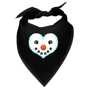 Heart Shaped Snowman Face For Christmas - Bandana - Schwarz - Vorne