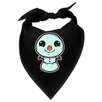 Funny Comic Snowman For Christmas - Bandana - Schwarz - Vorne
