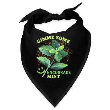 Pfefferminz, Minze lustiger Peppermint-Spruch, Pun - Bandana - Schwarz - Vorne