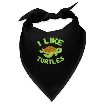 Schildkröte Turtle Meer Meeresbewohner Geschenk - Bandana - Schwarz - Vorne