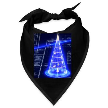 Weihnachten Weihnachtsbaum Schematic Blaupause - Bandana - Schwarz - Vorne