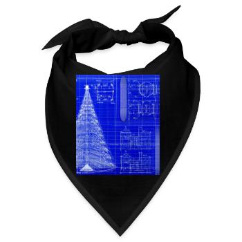 Weihnachten Weihnachtsbaum Schematic Blaupause - Bandana - Schwarz - Vorne