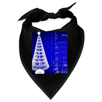Weihnachten Weihnachtsbaum Schematic Blaupause - Bandana - Schwarz - Vorne