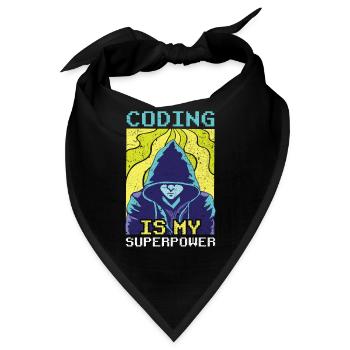 Coding Ist Meine Superkraft Coder Programmierer - Bandana - Schwarz - Vorne