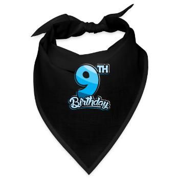 9th Birthday Kids Nine Birthday - Bandana - Schwarz - Vorne