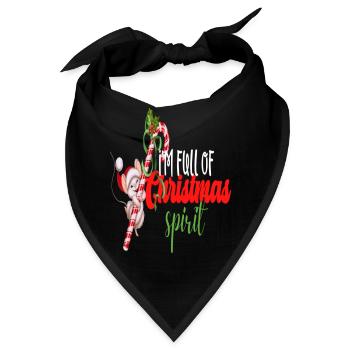 I'm Full Of Christmas Spirit - Bandana - Schwarz - Vorne