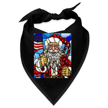 Amerikanisches Weihnachten Weihnachtsmann - Bandana - Schwarz - Vorne