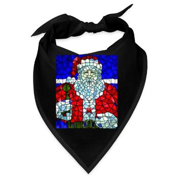 Weihnachten Weihnachtsmann Kirchenfenster - Bandana - Schwarz - Vorne