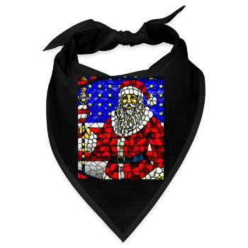 Amerikanisches Weihnachten Weihnachtsmann - Bandana - Schwarz - Vorne