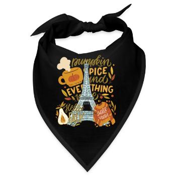 Paris Hallo Herbst Kürbisse auf Eiffelturm Herbst - Bandana - Schwarz - Vorne