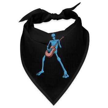 Alien Gitarrist Gitarre Astronaut Außerirdischer - Bandana - Schwarz - Vorne