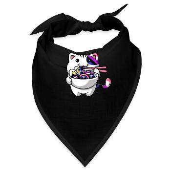 Genderfluid Stolz Kawaii Auto Ramen Nudeln Genderf - Bandana - Schwarz - Vorne
