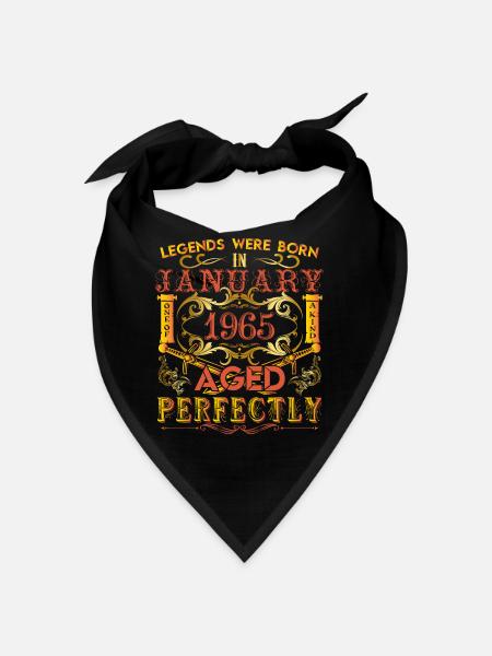 Januar 1965 - Geburtstag 1965 wurden Legenden geboren. - Bandana - Schwarz - Vorne