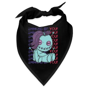 Gruseliger Voodoo Ich denke an dich! Gruseliges Ha - Bandana - Schwarz - Vorne