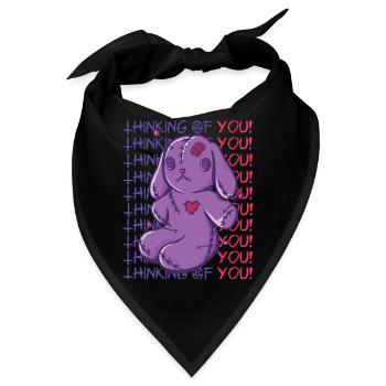Voodoo-Häschen denkt an dich Voodoo-Halloween-Zaub - Bandana - Schwarz - Vorne