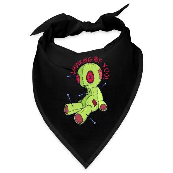 Voodoo Puppe Hexerei Ich denke an dich! Gruseliges - Bandana - Schwarz - Vorne