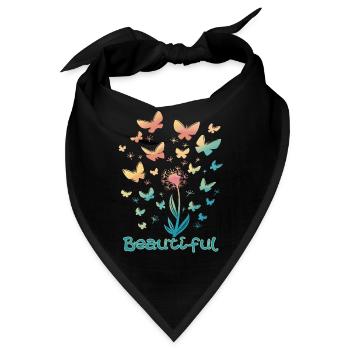 Schmetterling Schöne Blume Herbst Frühling Schmett - Bandana - Schwarz - Vorne
