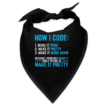 Programmer Coder Software Developer Programming Co - Bandana - Schwarz - Vorne