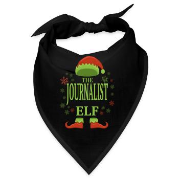 Journalist Weihnachtself - Bandana - Schwarz - Vorne