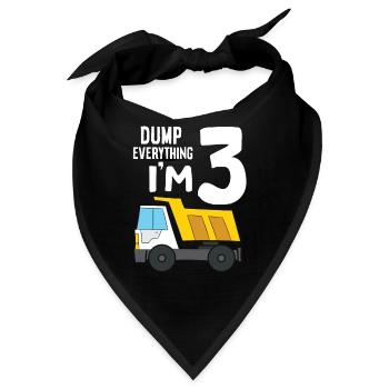 Dump Truck 3rd Birthday Dump Everything I'm 3 - Bandana - Schwarz - Vorne
