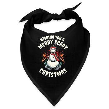 Frohe schaurige Weihnachten Halloween - Bandana - Schwarz - Vorne