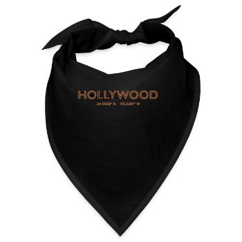 USA Stadt Koordinaten - Hollywood - Bandana - Schwarz - Vorne