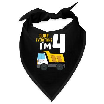 Dump Everything I'm 4 Birthday Construction 4th - Bandana - Schwarz - Vorne