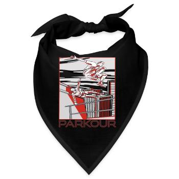 Parkour Warnung Über alles springen Laufen Springe - Bandana - Schwarz - Vorne
