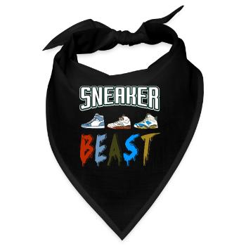 Sneaker Beast Retro Funny Sneaker Head T-Shirt - Bandana - Schwarz - Vorne