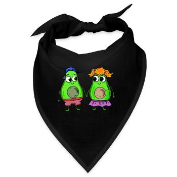 Avocado Paar - Bandana - Schwarz - Vorne