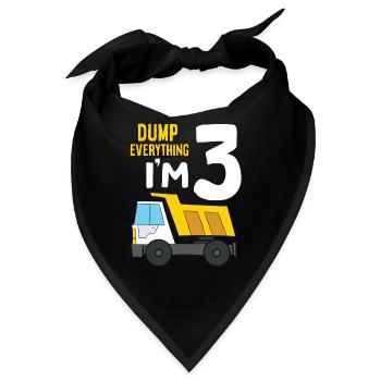 Dump Everything I'm 3 Birthday Construction 3rd - Bandana - Schwarz - Vorne