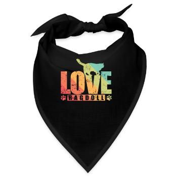 Love Ragdoll Haustier Katze Rasse - Bandana - Schwarz - Vorne