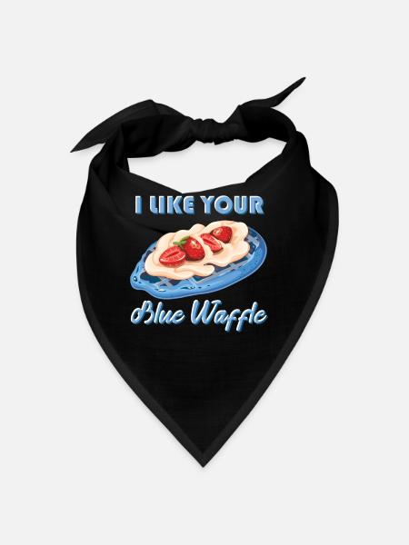 I like your blue waffle cookies strawberries - Bandana - black - Front