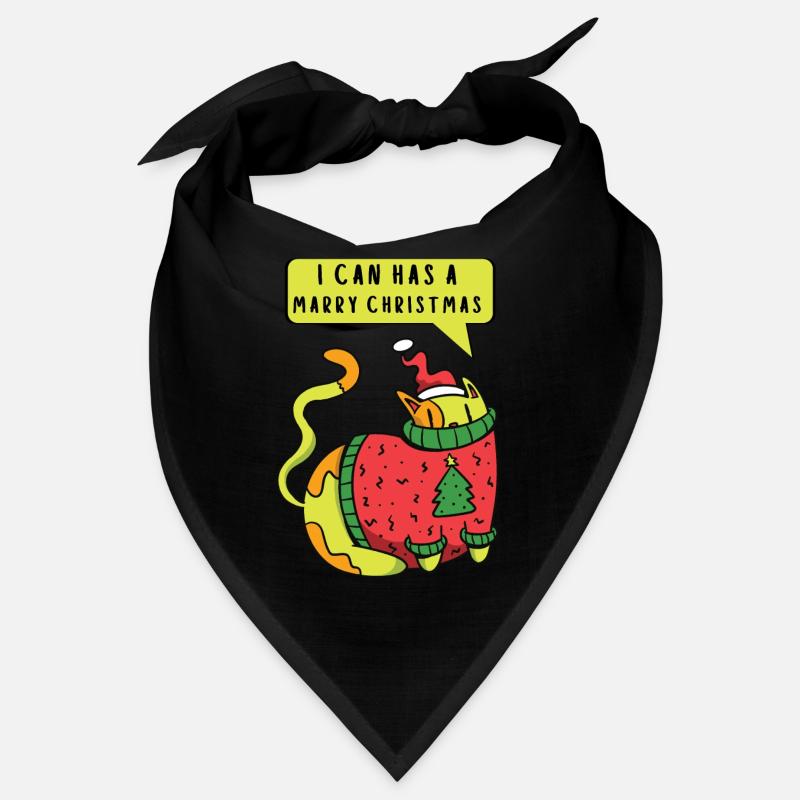 Ich Kann Eine Frohe Weihnachtskatzengirlande Haben Bandana