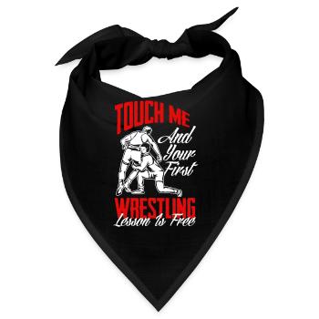 Wrestling Wrestler Spruch - Bandana - Schwarz - Vorne