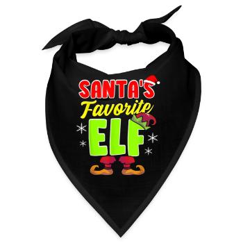 Santa's Favorite Elf Group Family Christmas - Bandana - Schwarz - Vorne