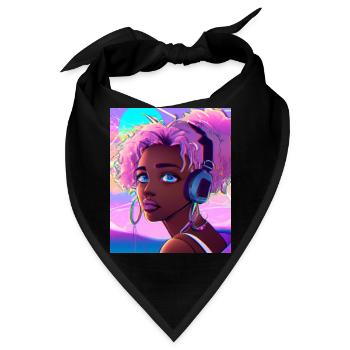 Pastel Aesthetic Cute Anime Girl - Bandana - Schwarz - Vorne