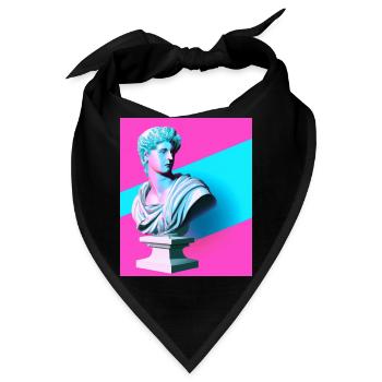 Vaporwave Statue Römische Büste - Bandana - Schwarz - Vorne