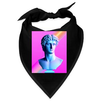 Vaporwave Statue Römische Büste - Bandana - Schwarz - Vorne