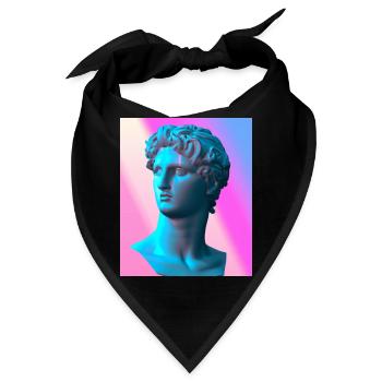 Vaporwave Statue Römische Büste - Bandana - Schwarz - Vorne