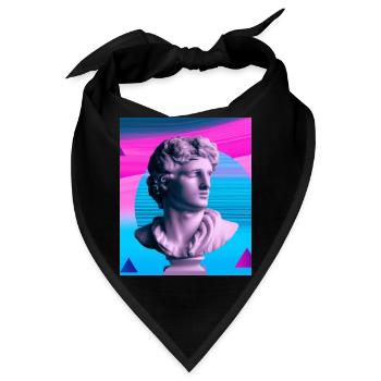 Vaporwave Statue Römische Büste - Bandana - Schwarz - Vorne