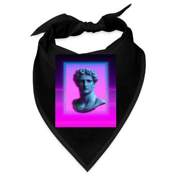 Vaporwave Statue Römische Büste - Bandana - Schwarz - Vorne