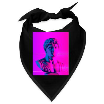 Vaporwave Statue Römische Büste - Bandana - Schwarz - Vorne