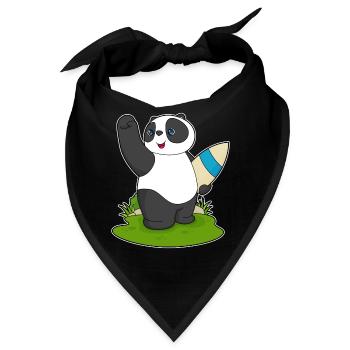 Panda Surfen Surfbrett Sommer - Bandana - Schwarz - Vorne